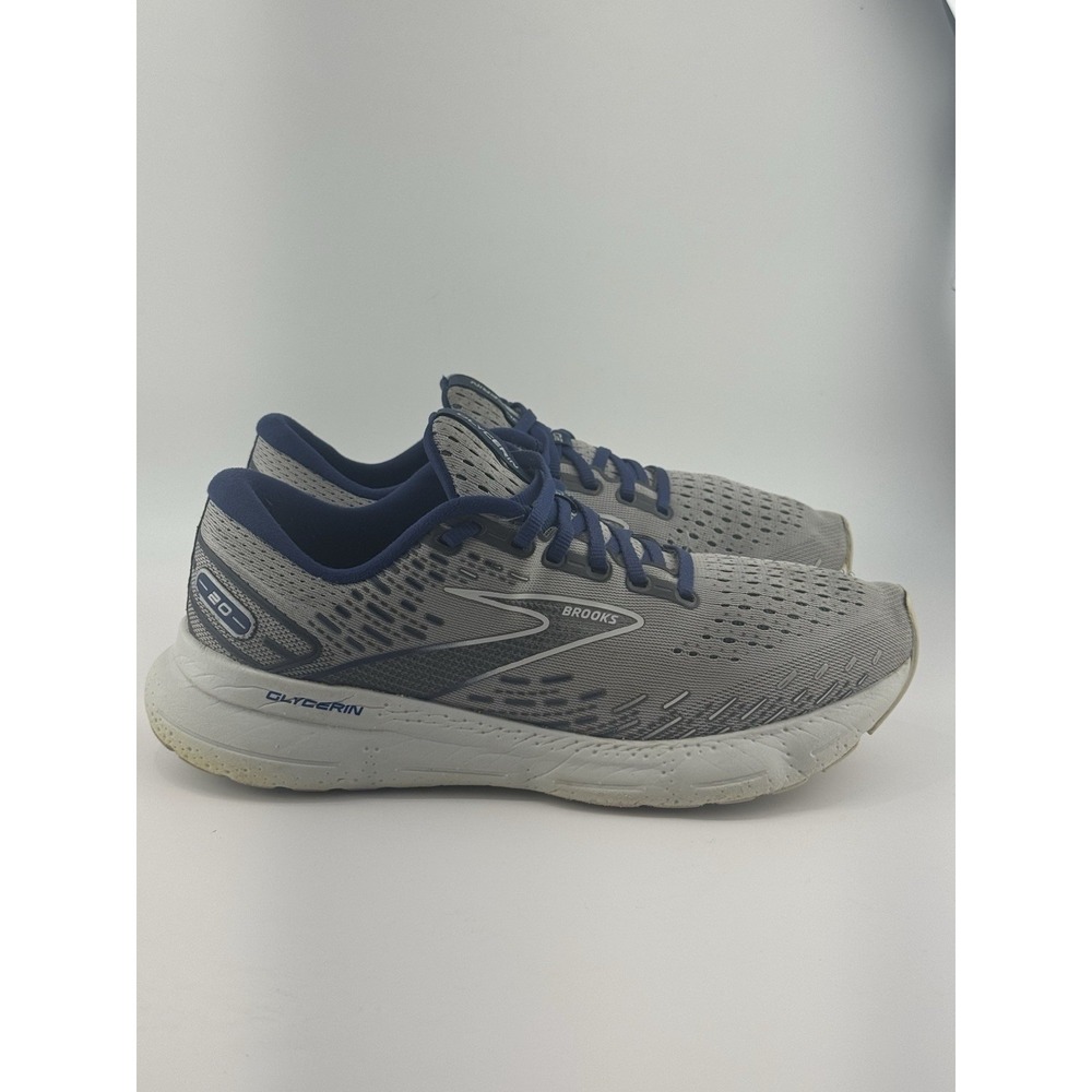 Brooks Glycerin 20 Shoes Mens Size 9 D Gray Running Comfort Walking Sneakers